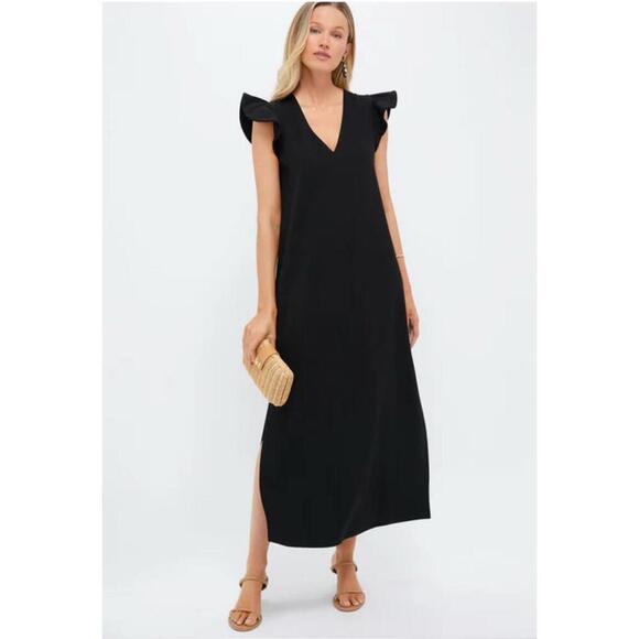 TUCKERNUCK POMANDER PLACE Black Flutter Sleeve Miko Dress NWT Extra Small XS - Picture 1 of 5